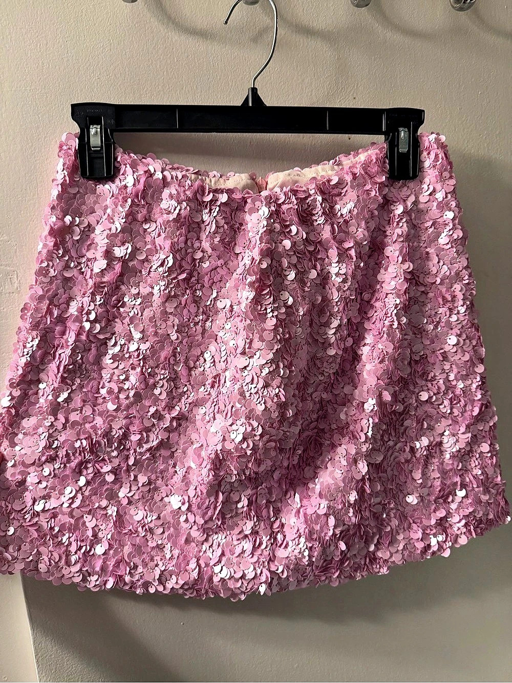 Y2K Sequin Mini Skirt in Pink Like New